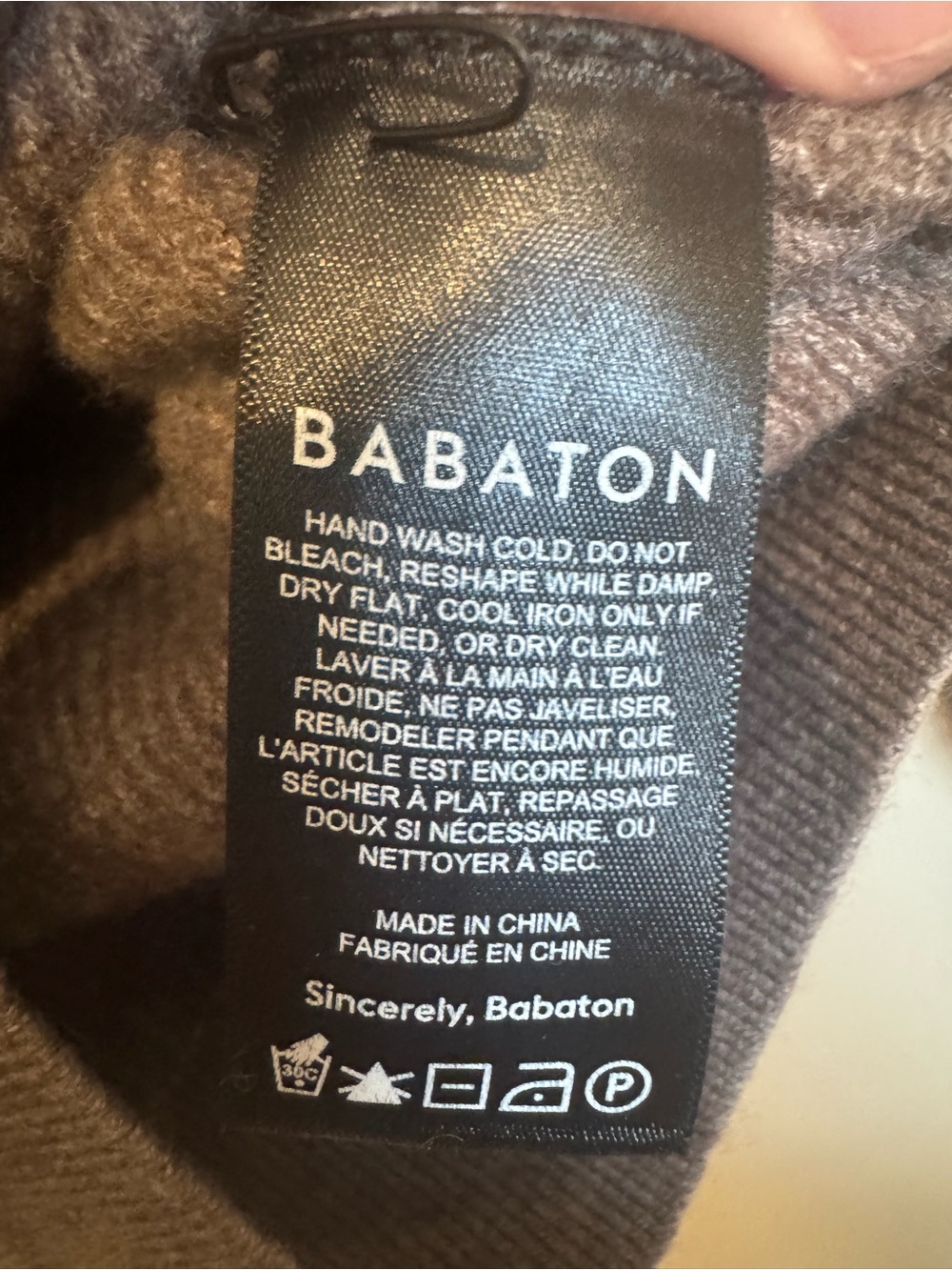 Babaton Taupe Ribbed Cropped Balloon Sleeve Sweater Size S - Picture 4 of 7
